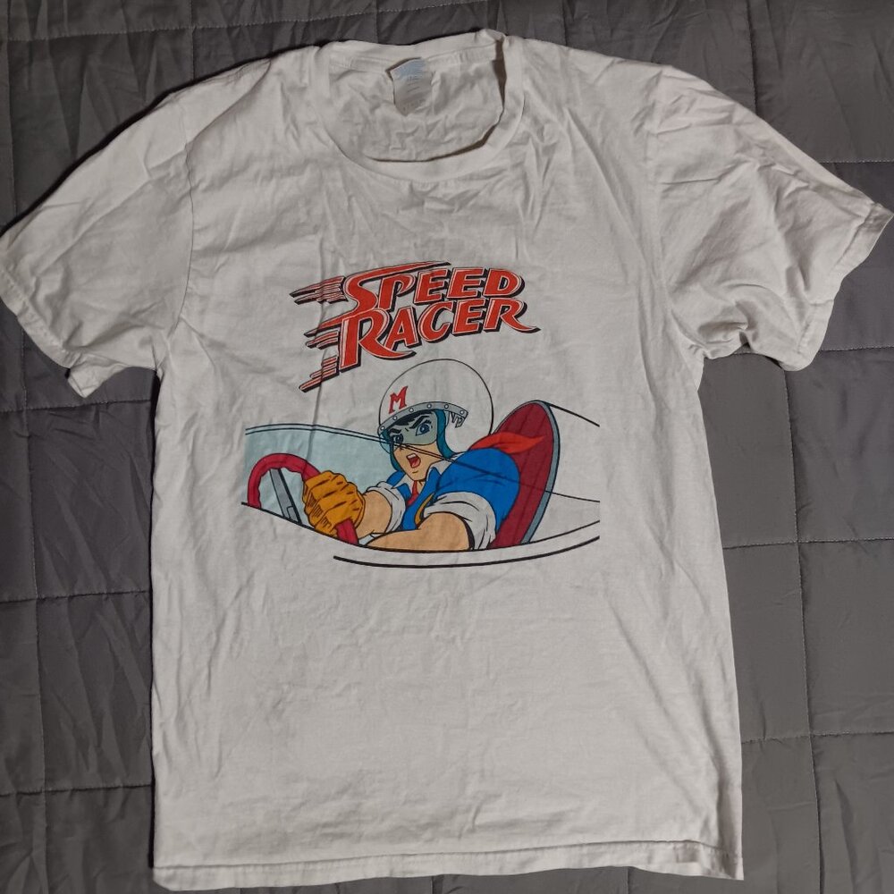 SPEED RACER Graphic T Shirt White Port and Company Small Anime 60s Cartoon Manga